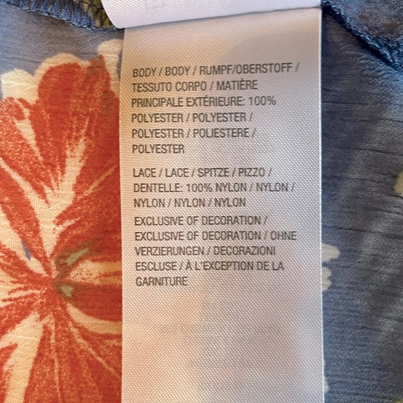 Laurie Felt Sheer Floral Topper with Lace Size Large - Picture 5 of 11